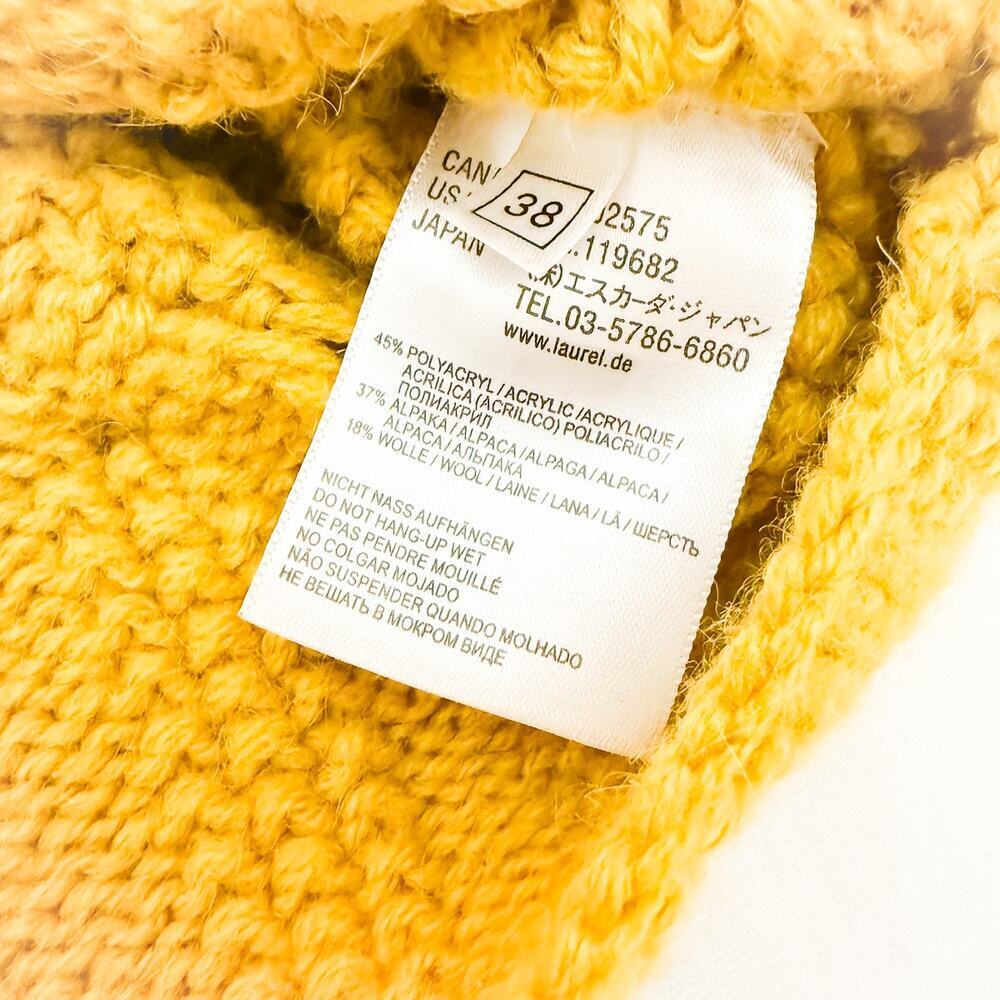 Laurel Wool Heavy Alpaca Knit Zipper Woven Sweater Short Sleeve Size 38 Germany - Picture 5 of 6